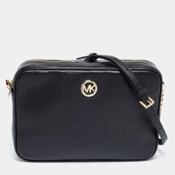 Pre Owned Michael Kors Black Leather Shoulder Bag