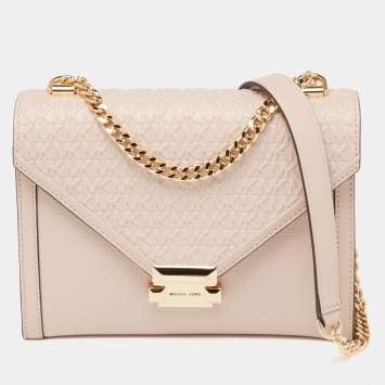 Pre Owned Michael Kors Powder Pink Leather Whitney Shoulder Bag