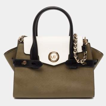 Pre Owned Michael Kors Tri Color Leather Carmen Satchel