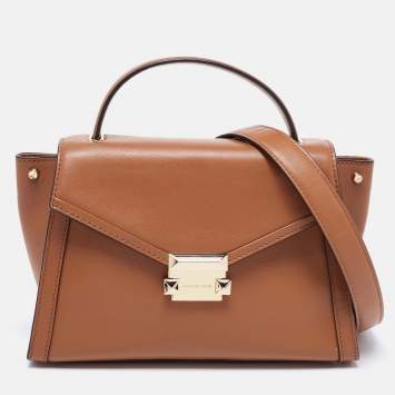Pre Owned Michael Kors Tan Leather Whitney Top Handle Bag