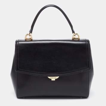 Pre Owned Michael Kors Black Leather Ava Top Handle Bag