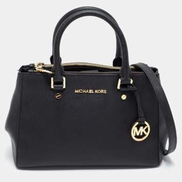 Pre Owned Michael Kors Black Leather Medium Sutton Tote