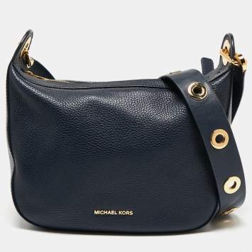 Pre Owned Michael Kors Dark Blue Leather Crossbody Bag
