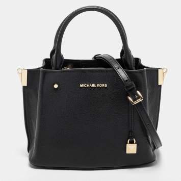 Pre Owned Michael Kors Black Leather Arielle Tote