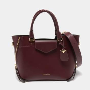 Pre Owned Michael Kors Burgundy Leather Blakely Tote