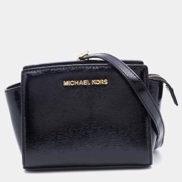 Pre Owned Michael Kors Black Patent Leather Mini Selma Satchel