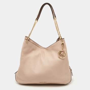 Pre Owned Michael Kors Light Pink Leather Lillie Shoulder Bag