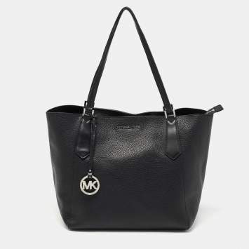 Pre Owned Michael Kors Black Grain Leather Kimberly Tote
