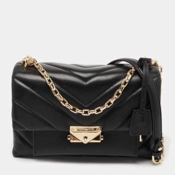 Pre Owned Michael Kors Black Quilted Leather Medium Cece Shoulder Bag