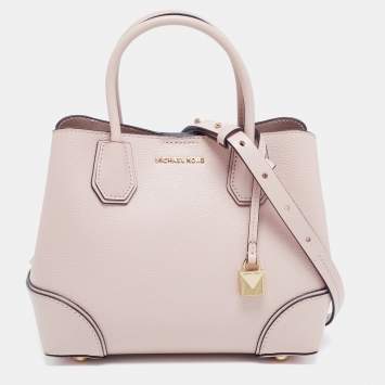 Pre Owned Michael Kors Powder Pink Leather Mercer Gallery Satchel
