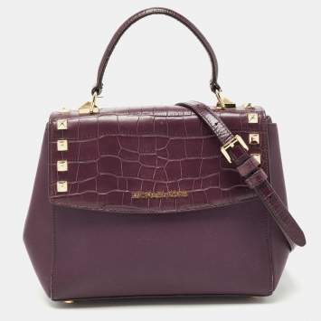 Pre Owned Michael Kors Burgundy Leather Karla Satchel