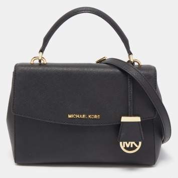 Pre Owned Michael Kors Black Leather Small Ava Top Handle Bag
