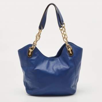 Pre Owned MICHAEL Michael Kors Blue Leather Lilly Tote