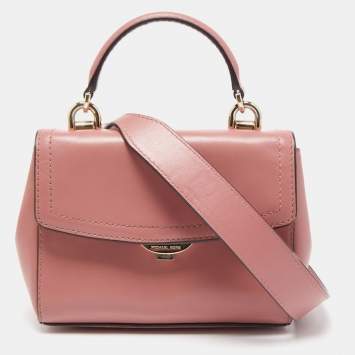Pre Owned Michael Kors Old Rose Leather Ava Top Handle Bag