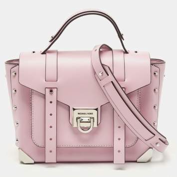 Pre Owned Michael Kors Lilac Leather Medium Manhattan Top Handle Bag