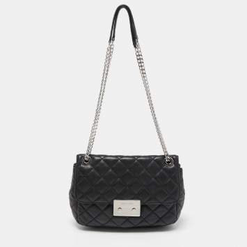 مملوكة مسبقًا Michael Kors Black Quilted Leather Large Sloan Chain Shoulder Bag