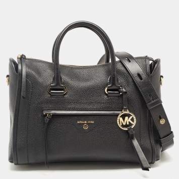 Pre Owned Michael Kors Black Leather Medium Carine Satchel