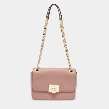 Pre Owned Michael Kors Pink Leather Tina Shoulder Bag