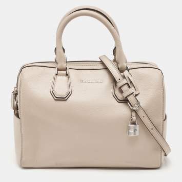 Pre Owned Michael Kors Grey Mercer Medium Leather Duffel Bag