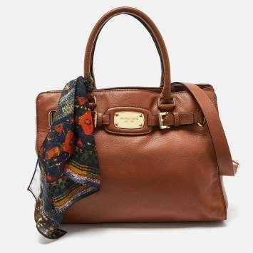 Pre Owned MICHAEL Michael Kors Tan Leather Hamilton North South Tote