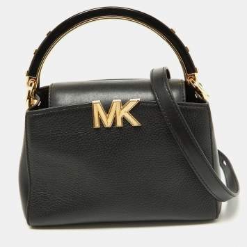 Pre Owned Michael Kors Black Leather Karlie Top Handle Bag