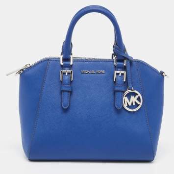 Pre Owned Michael Kors Dark Blue Leather Medium Ciara Satchel