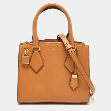 Pre Owned Michael Kors Beige Leather Casey Tote