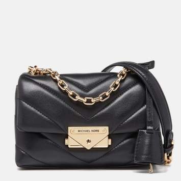 Pre Owned Michael Kors Black Quilted Leather Small Cece Shoulder Bag