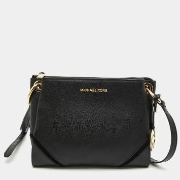 Pre Owned Michael Kors Black Leather Nicole Crossbody Bag