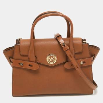 Pre Owned Michael Kors Brown Leather Medium Carmen Tote