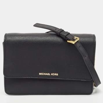 Pre Owned Michael Kors Black Leather Daniela Crossbody Bag