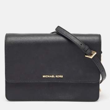 Pre Owned Michael Kors Black Saffiano Leather Large Daniela Crossbody Bag
