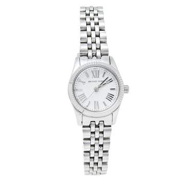 Pre Owned Michael Kors Silver Stainless Steel Lexington MK3228 Women's Wristwatch 26 mm