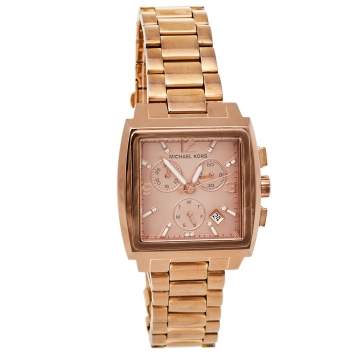 Pre Owned Michael Kors Rose Gold Tone Stainless Steel Chronograph MK5331 Women's Wristwatch 37 mm