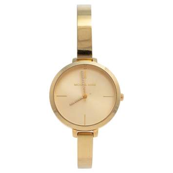 Pre Owned Michael Kors Gold Tone Stainless Steel Jaryn MK3734 Women's Wristwatch 36 mm