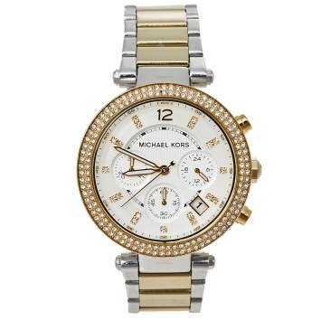 Pre Owned Michael Kors Silver Two-Tone Stainless Steel Parker MK5626 Women's Wristwatch 39 mm