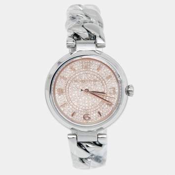 Pre Owned Michael Kors Champagne Stainless Steel MK-3866 Women's Wristwatch 38 mm