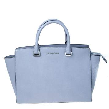 Pre Owned MICHAEL Michael Kors Lilac Saffiano Leather Large Selma Satchel