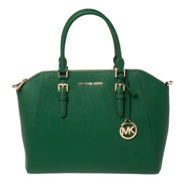 مملوكة مسبقًا MICHAEL Michael Kors Green Leather Large Ciara Satchel