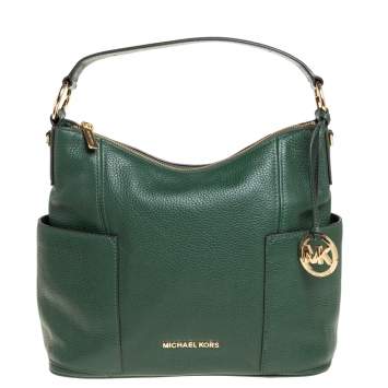 Pre Owned MICHAEL Michael Kors Green Leather Anita Hobo