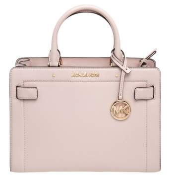 Pre Owned MICHAEL Michael Kors Powder Pink Leather Medium East West Satchel