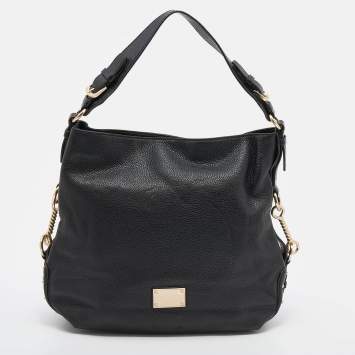 Pre Owned MICHAEL Michael Kors Black Leather Large Big Valley Hobo