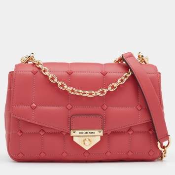 Pre Owned MICHAEL Michael Kors Pink Quilted Leather Large Soho Shoulder Bag