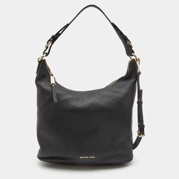 Pre Owned MICHAEL Michael Kors Black Leather Large Lupita Hobo