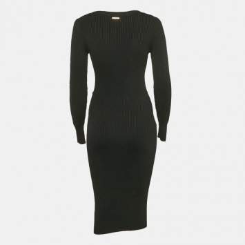 Pre Owned MICHAEL Michael Kors Black Rib Knit Bodycon Dress XS