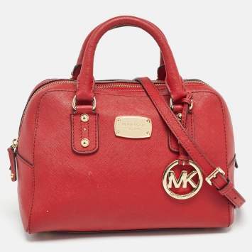 Pre Owned MICHAEL Michael Kors Red Leather Satchel