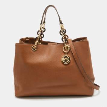 Pre Owned MICHAEL Michael Kors Brown Leather Cynthia Tote