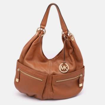 Pre Owned MICHAEL Michael Kors Brown Leather Large Layton Hobo