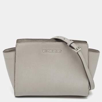 Pre Owned MICHAEL Michael Kors Grey Leather  Small Selma Crossbody Bag