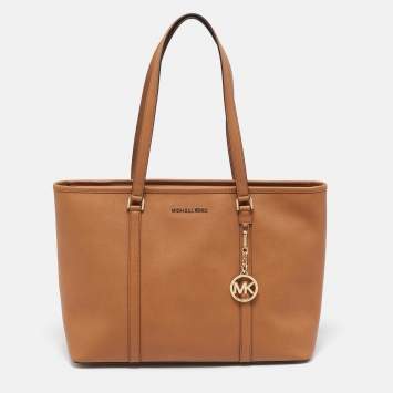 Pre Owned MICHAEL Michael Kors Brown Coated Canvas Large Sady Carryall Tote